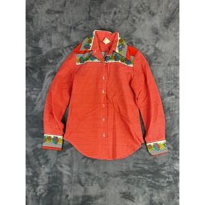 Vintage 1970s Ginger Tree by Girltown‎ Western Picnic Shirt USA Women's 7-10